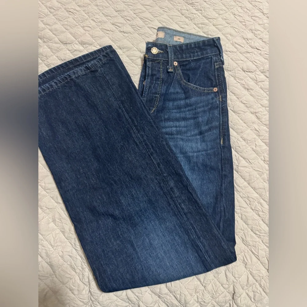 Ariat Ultra High Rise Tomboy Wide leg Blue Denim Jeans 25 - Picture 3 of 5